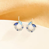 Mini Crystal Circle Pierced Earrings