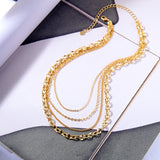 Three-strand Gold Necklace