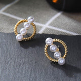 Gold Pearl Stud Earrings