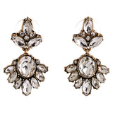 Brass Crystal Vintage Style Drop Earrings