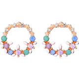 Mini Crystal Circle Pierced Earrings